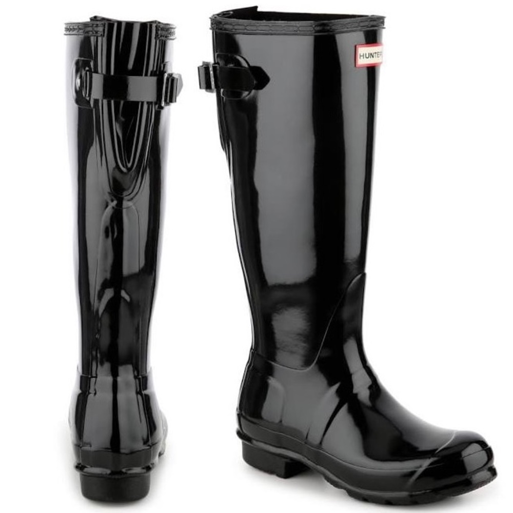 Original glossy hunter rainboots black